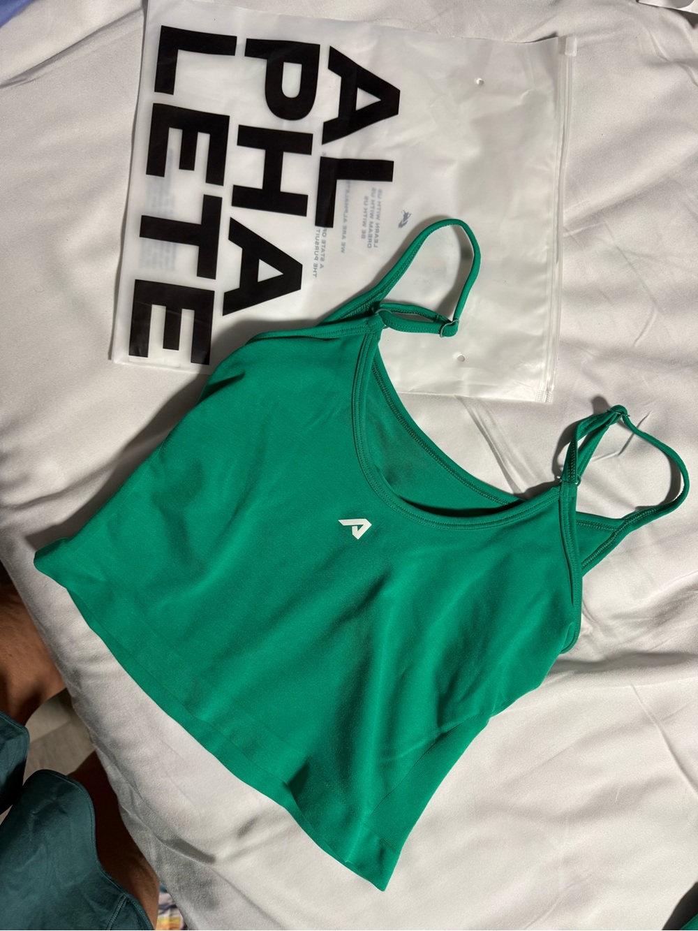 Alphalete Emerald Green Cropped Sports Cami
